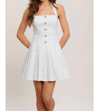 Flying Tomato - A Solid Woven Mini Dress