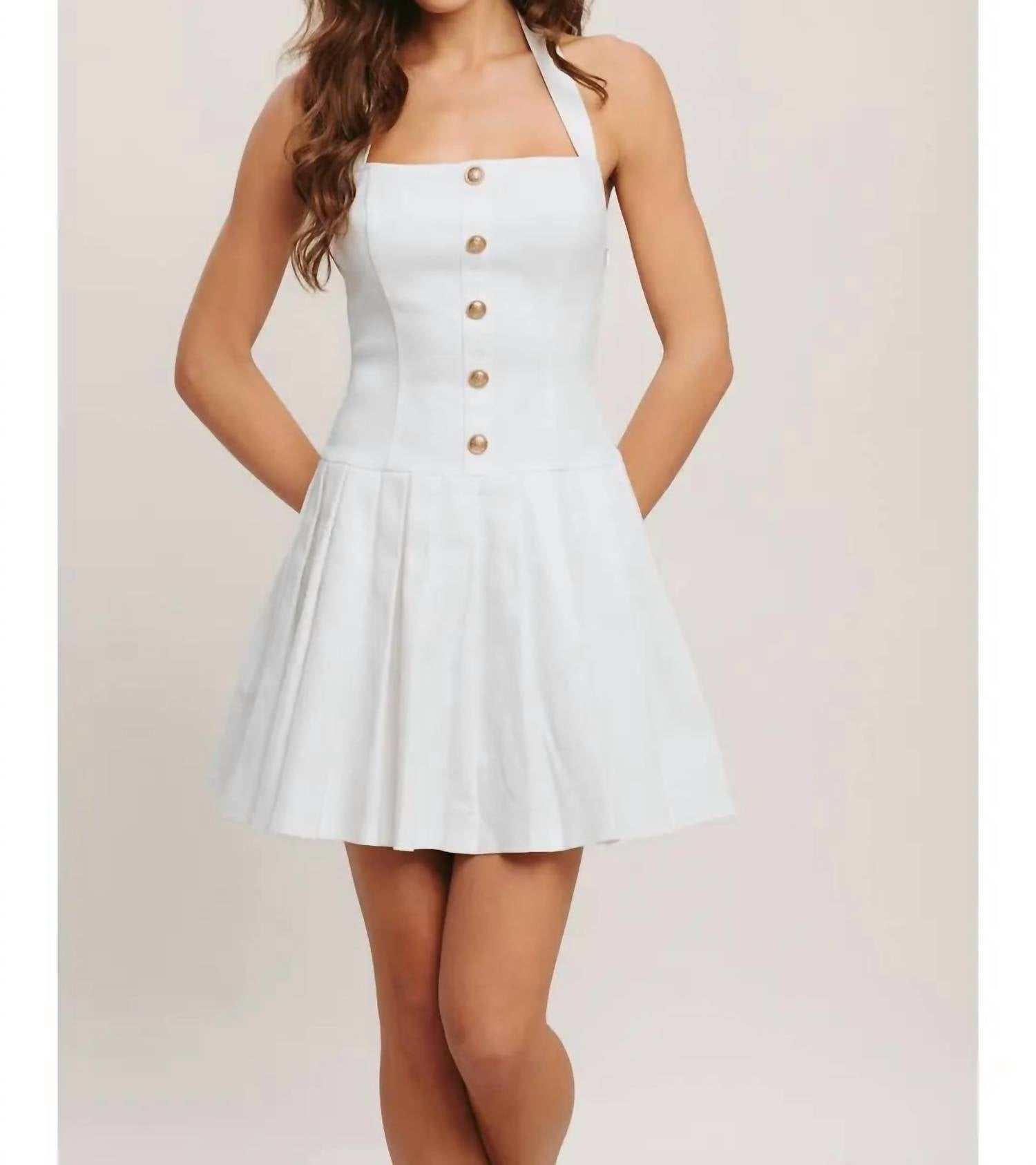 Flying Tomato - A Solid Woven Mini Dress