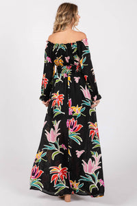 ee:some Bloom Off-the-shoulder Maxi Dress in black - women's dress - alternate view