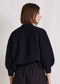 APIECE APART Eco Nueva Merel Sweater in black - women's sweater - alternate view