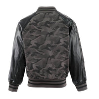 Lola + The Boys Kid's Camo Flash Leather Bomber in black - item - detail view