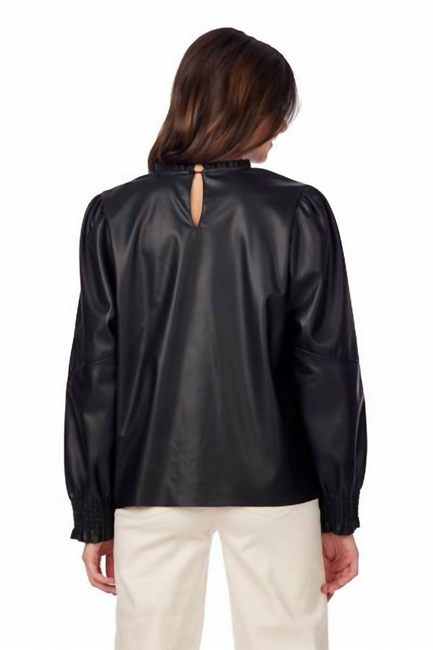 Mudpie - Putnam Leather Long Sleeve Top