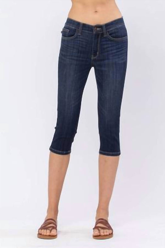 Judy Blue - Women's Non-distressed Skinny Denim Capri