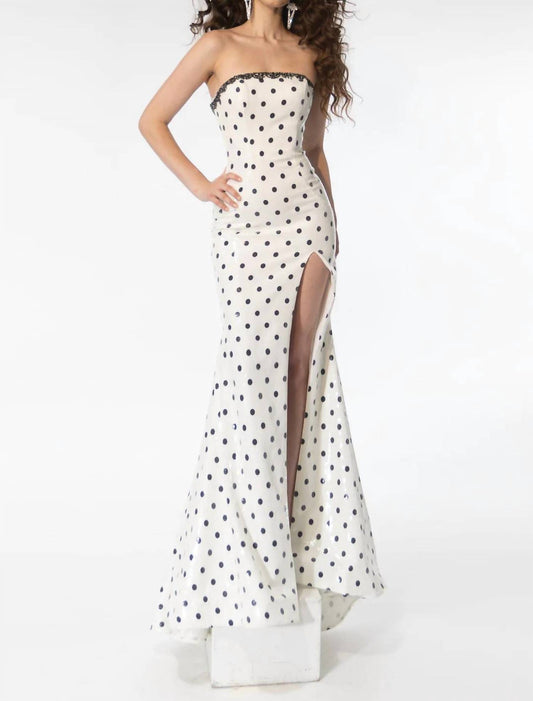 Ava Presley - Strapless Sequin Polka Dot Mermaid Gown
