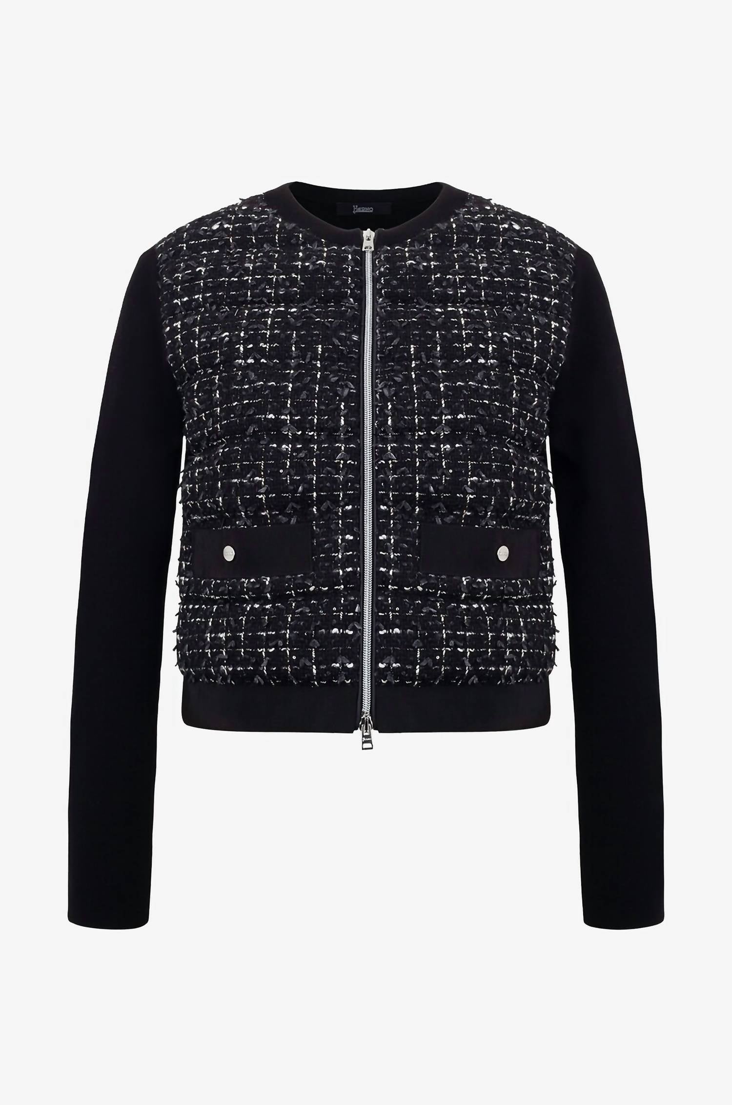 Herno - Chanel Maglia Tessuto Con Piuma Jacket