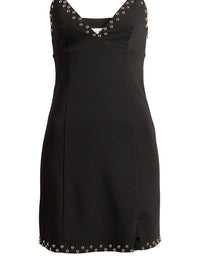 Moon River - Sleeveless Beaded Trim Mini Knit Dress