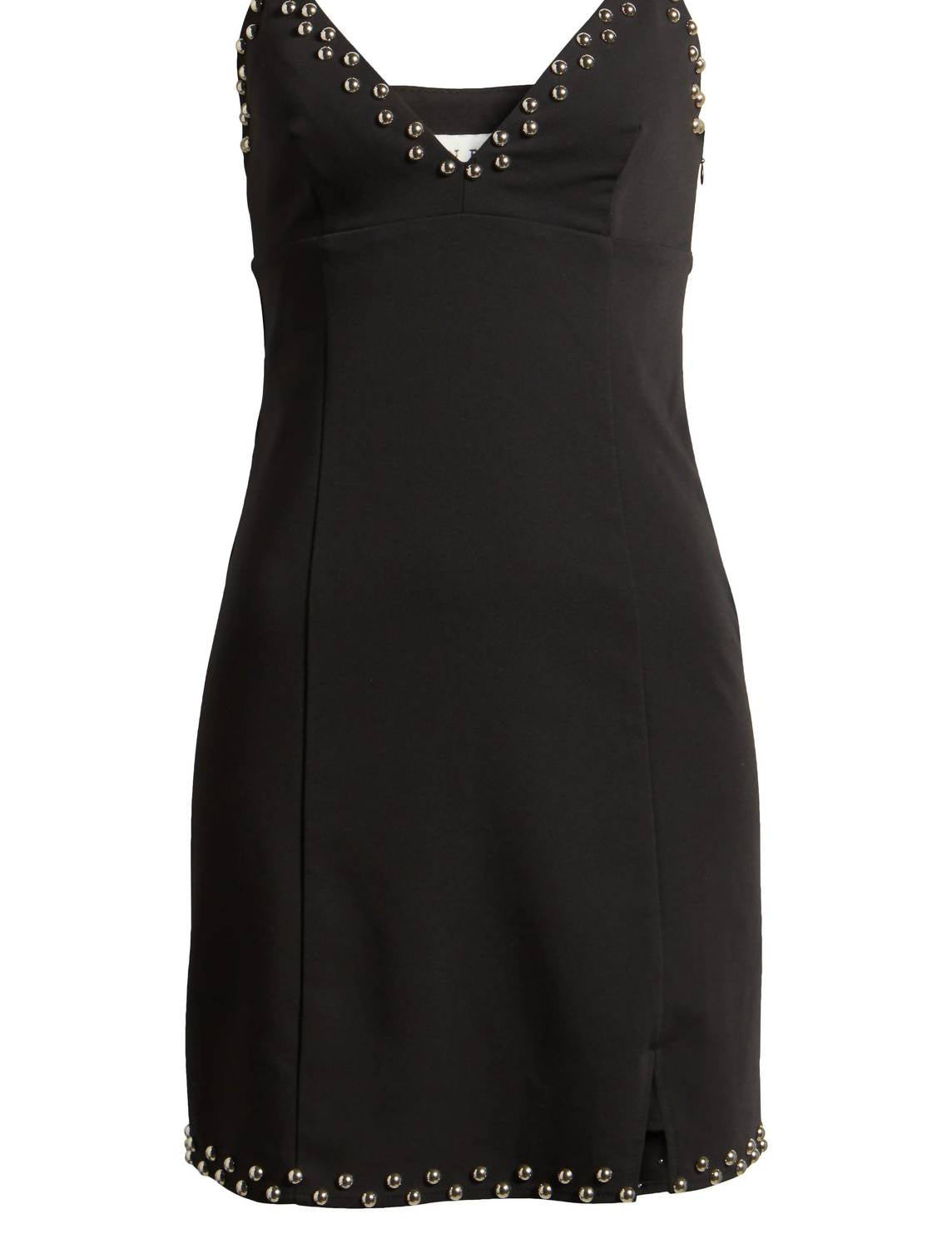 Moon River - Sleeveless Beaded Trim Mini Knit Dress