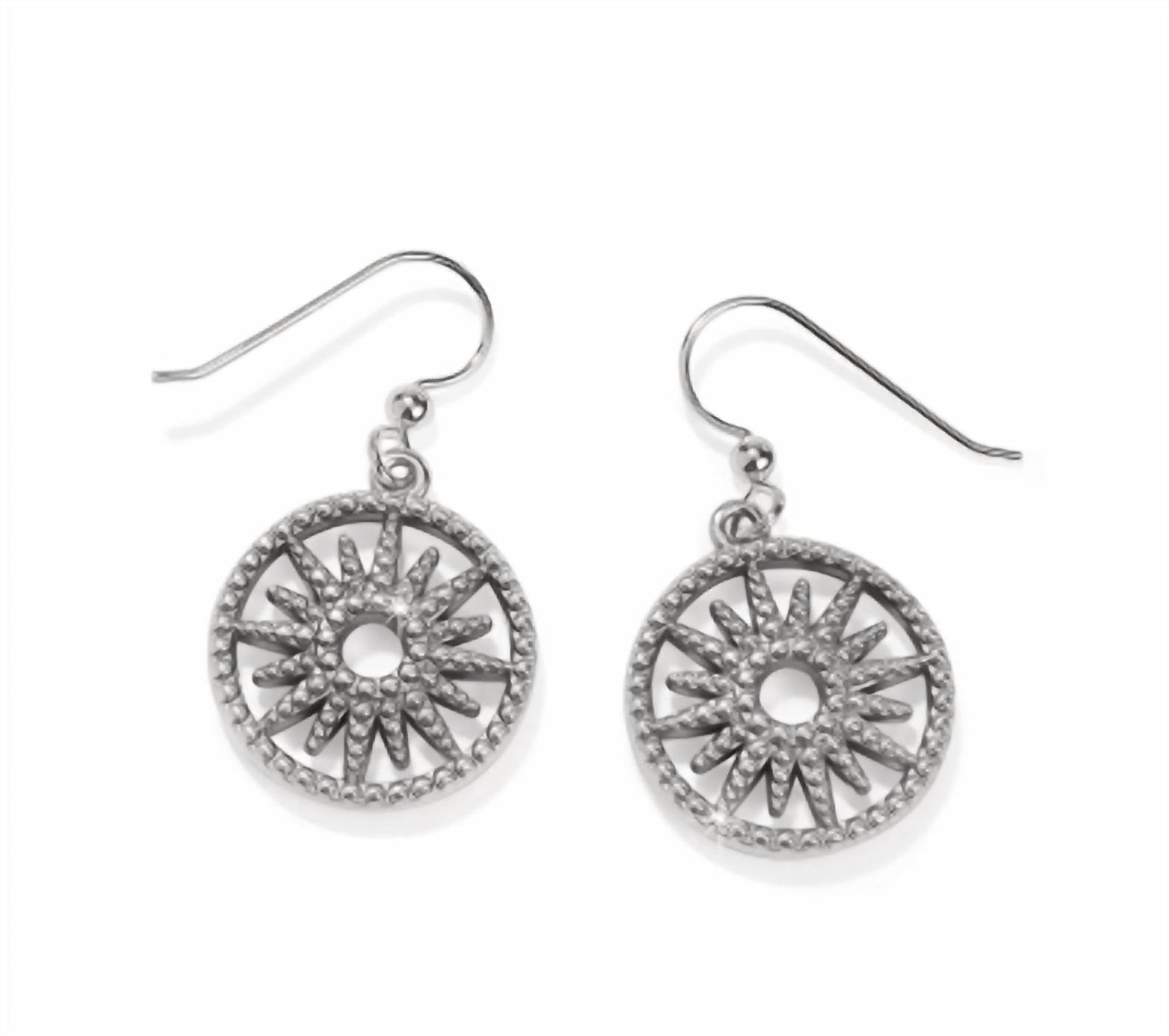 Brighton Women's Illumina Sun French Wire Earrings in silver - women's jewelry