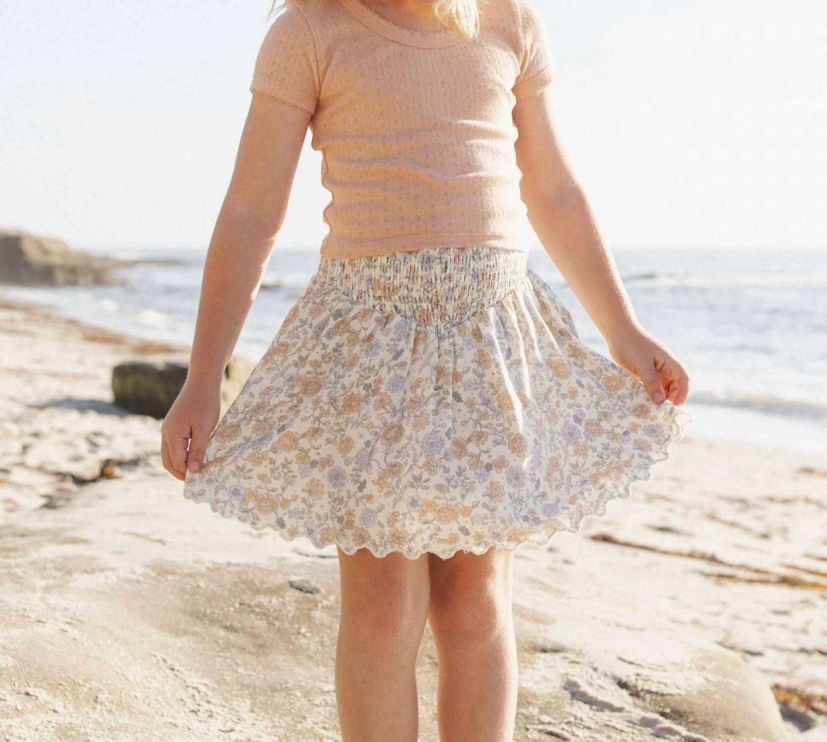 Rylee + Cru - Girl's Smocked V Mini Skirt