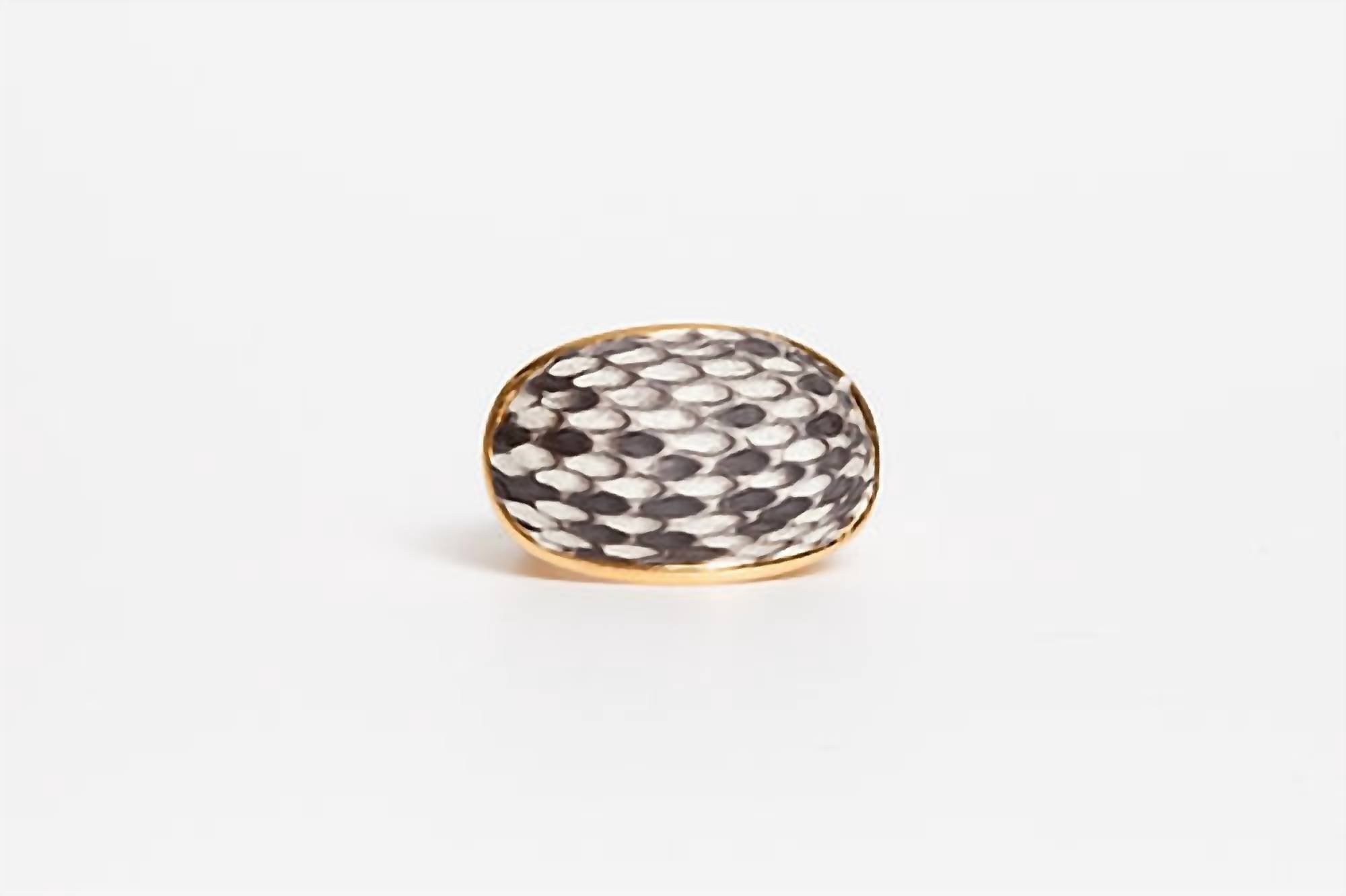 Avenue Chic - Women's Exotic Leather Dome Ring