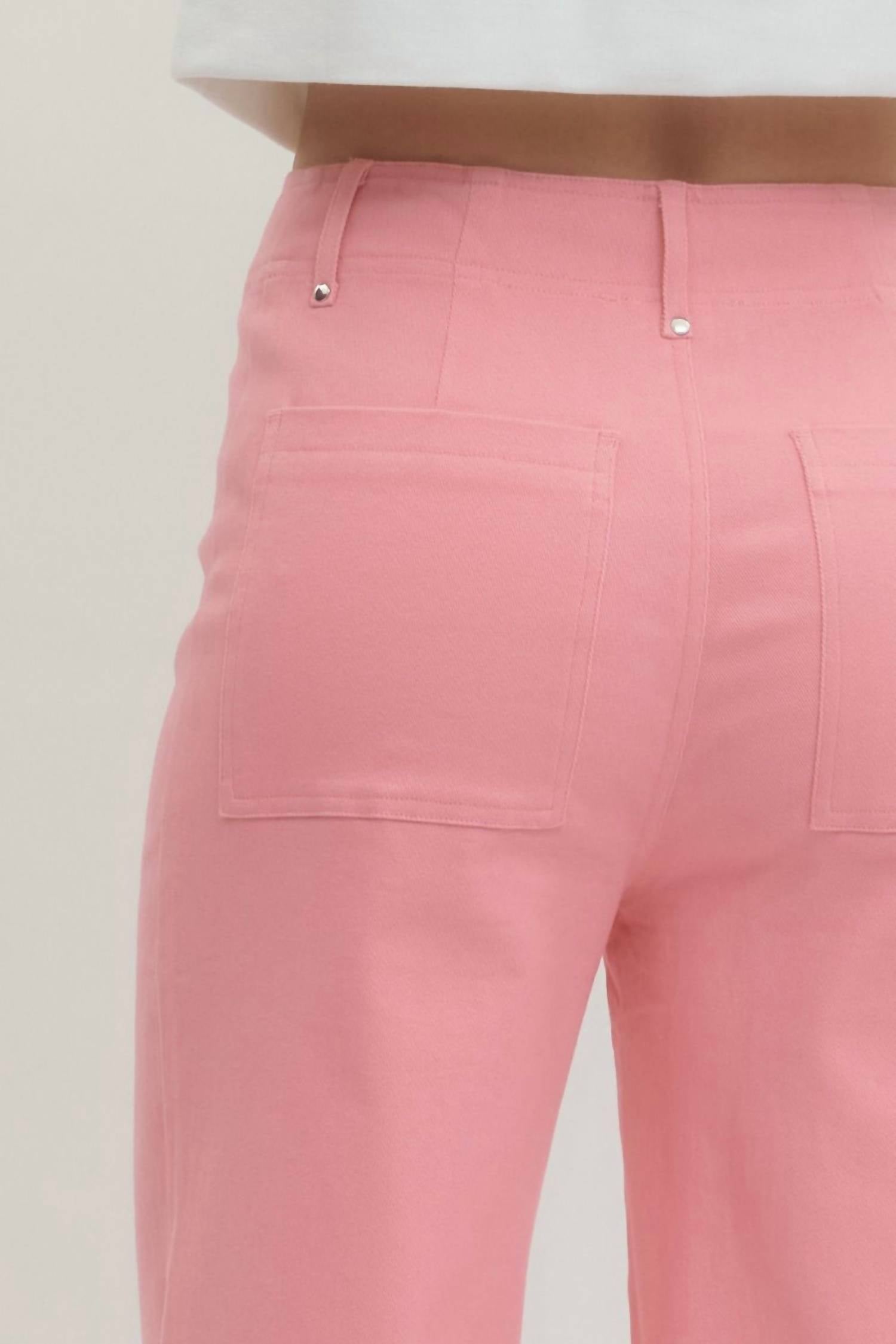 Entro - Solid High Rise Wide Leg Pants