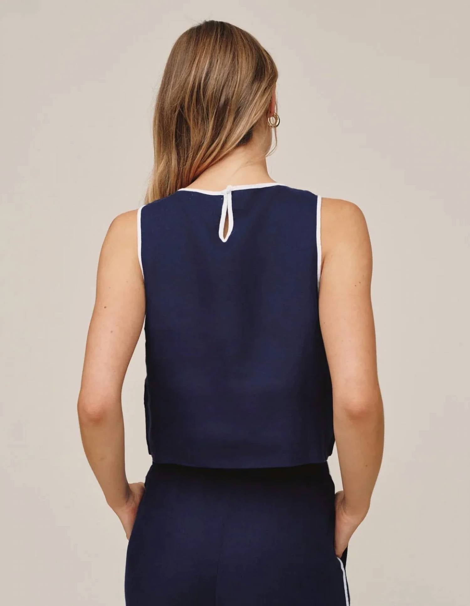 Bella Dahl - Contrast Keyhole Tank Top