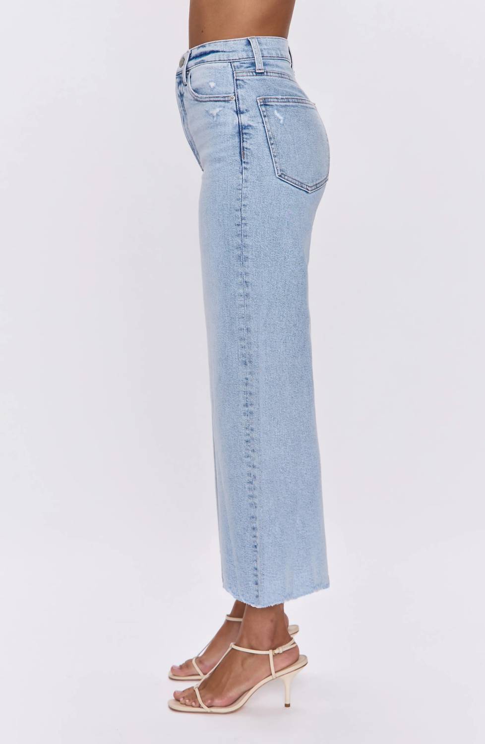 Pistola - Ana Raw Hem Ankle Wide Leg Jeans