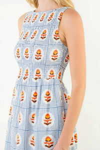 Thml - Sleeveless Smocked Pattern Midi Dress