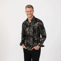 Eight X - Rose Foil Print Button Down Shirt