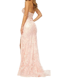 Sherri Hill - Strapless Sequin Lace Fitted Prom Dress