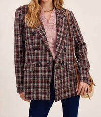 Listicle - Everything Woven Plaid Blazer