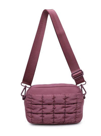 SOL and SELENE Women's Inspiration Quilted Nylon Crossbody Bag in mauve - women's bag