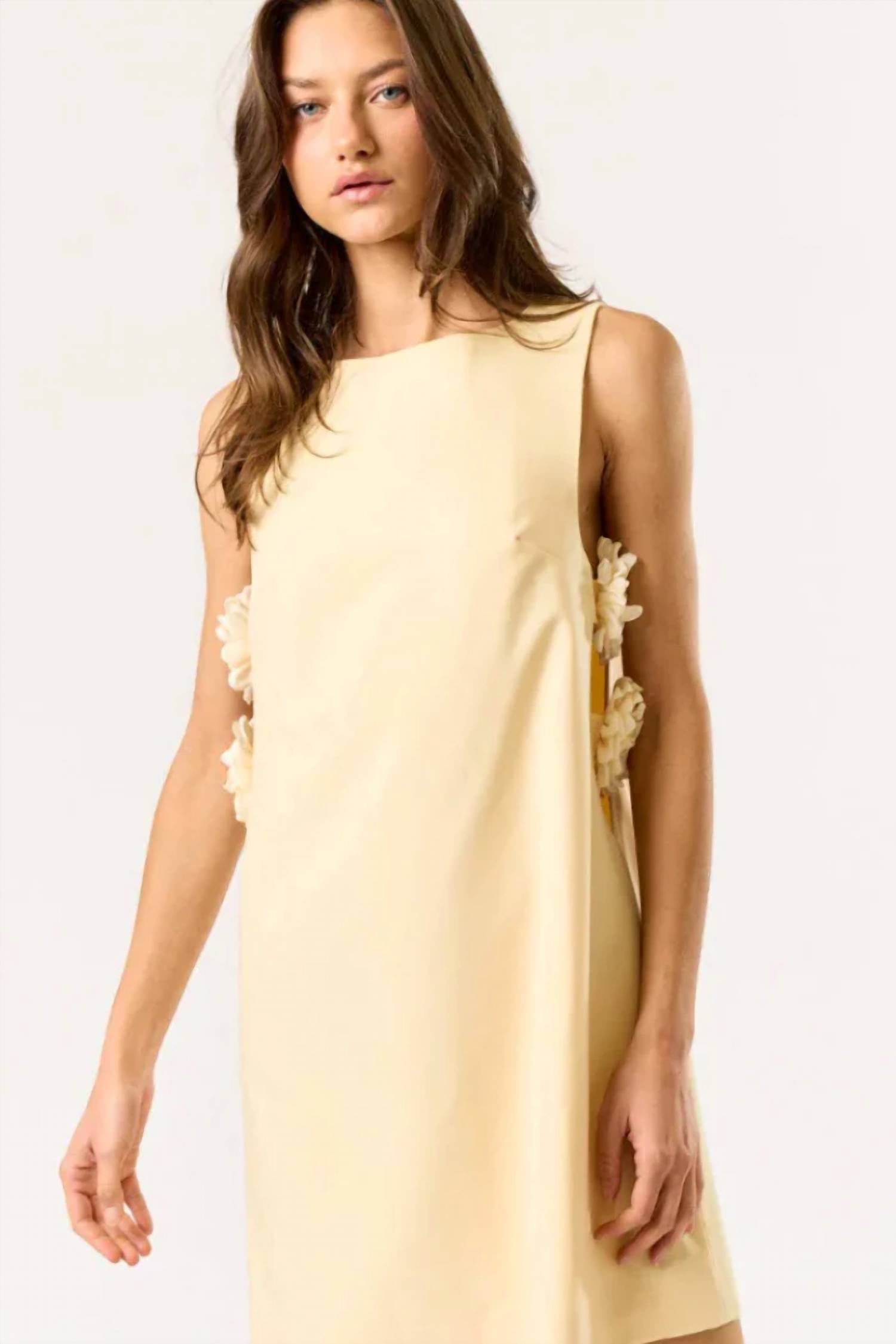 Lalavon - Flower Sleeveless Mini Dress