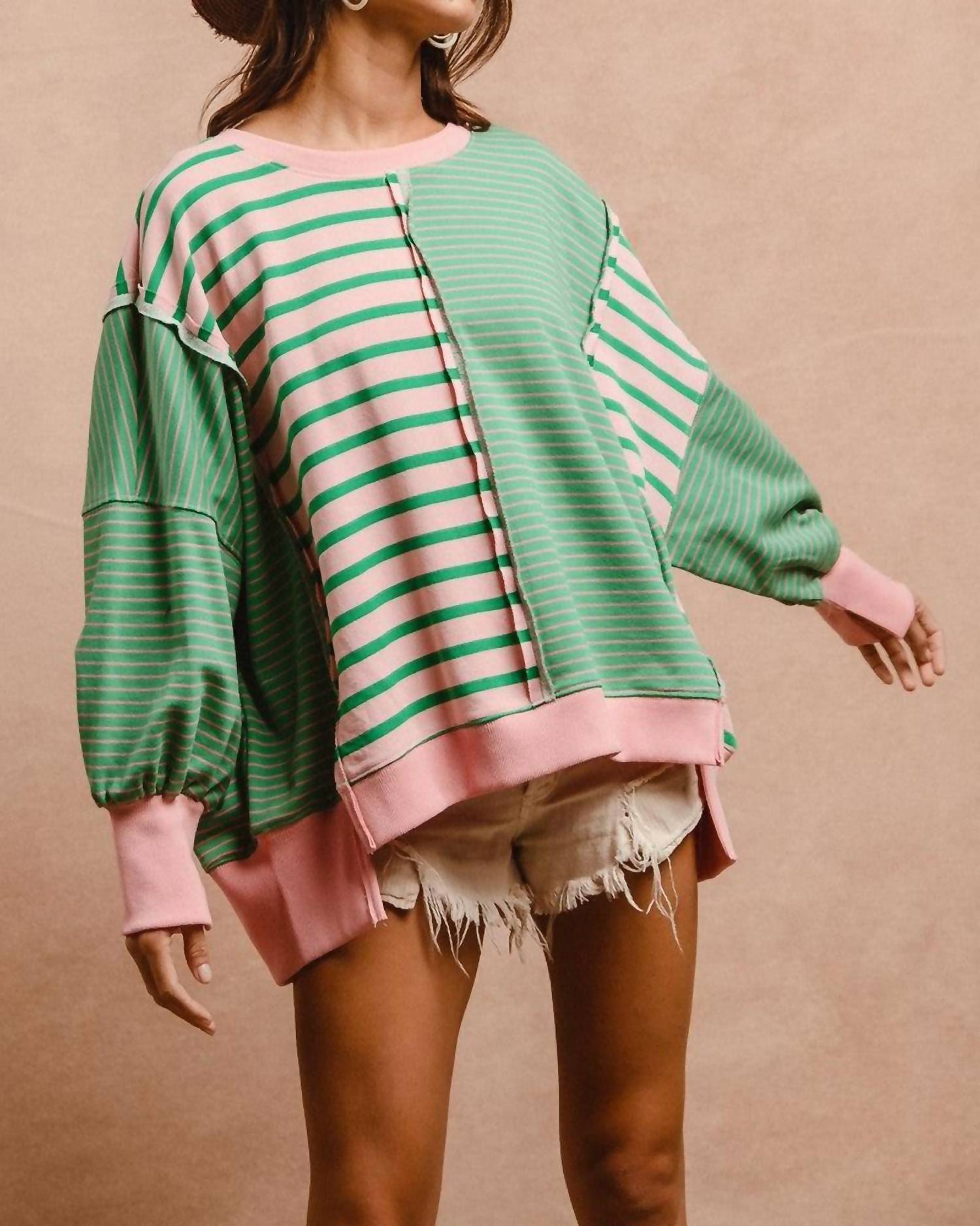 Bibi - Varsity Stripe Mix and Match Top