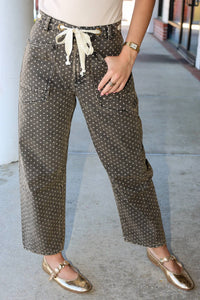 Miou Muse - Aviana Polka Dot Barrel Pant