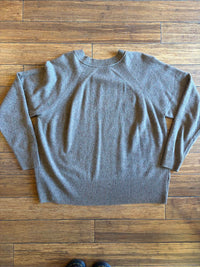 Autumn Cashmere Women's Relaxed Fit Raglan Sweater in brownie - women's sweater - detail view