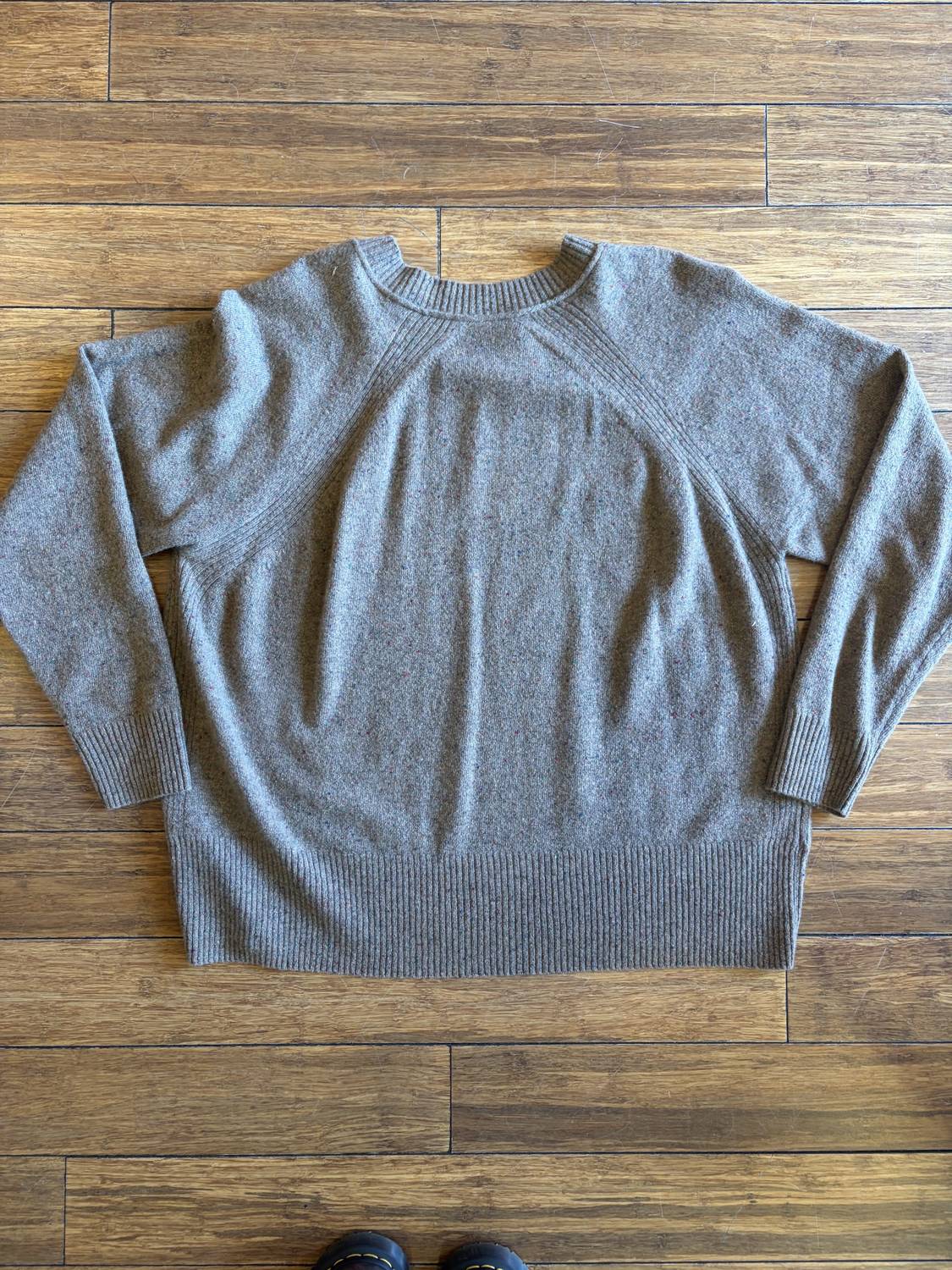 Autumn Cashmere Women's Relaxed Fit Raglan Sweater in brownie - women's sweater - detail view