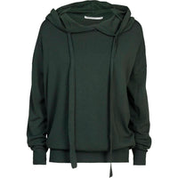 summum Women's Basic Knit Hooded Sweater in deep green - women's top