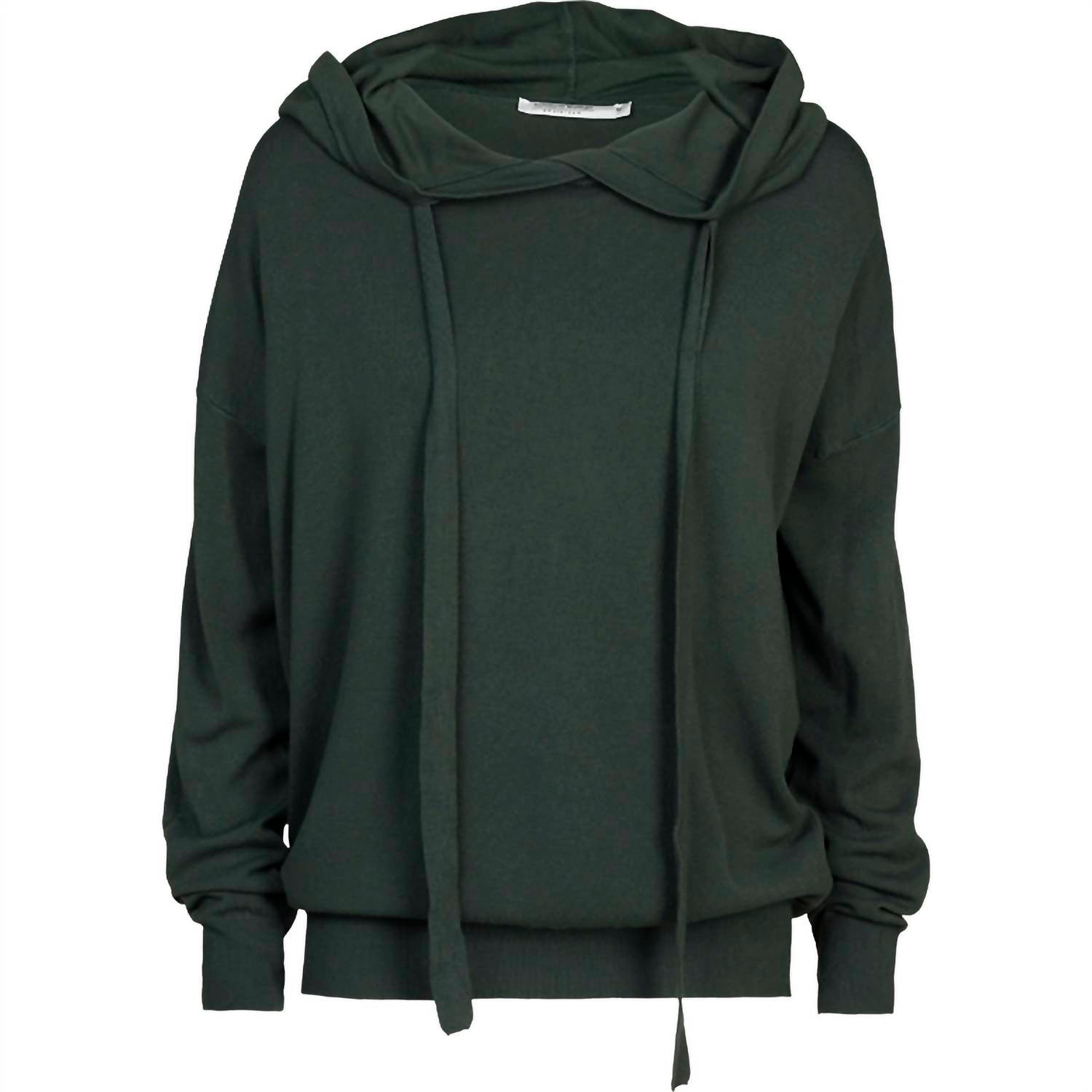 summum Women's Basic Knit Hooded Sweater in deep green - women's top