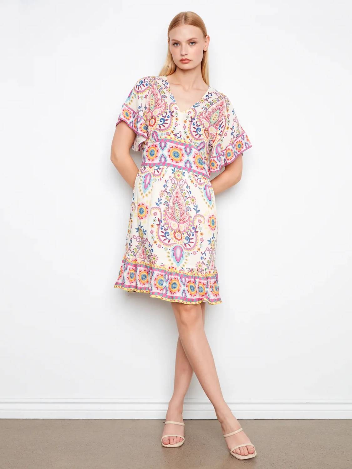 Charlie B - Flutter Sleeve Mini Dress