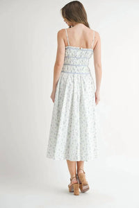 Mable - Serene Floral Ruched Midi Dress