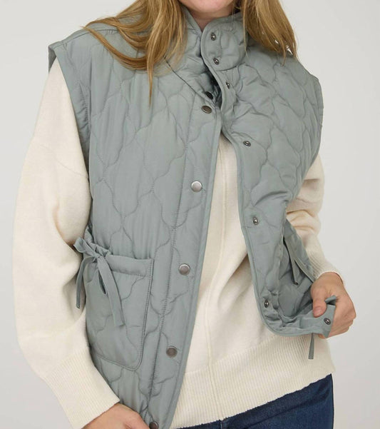 Blu Pepper - Quilted Puffer Vest With Snaps