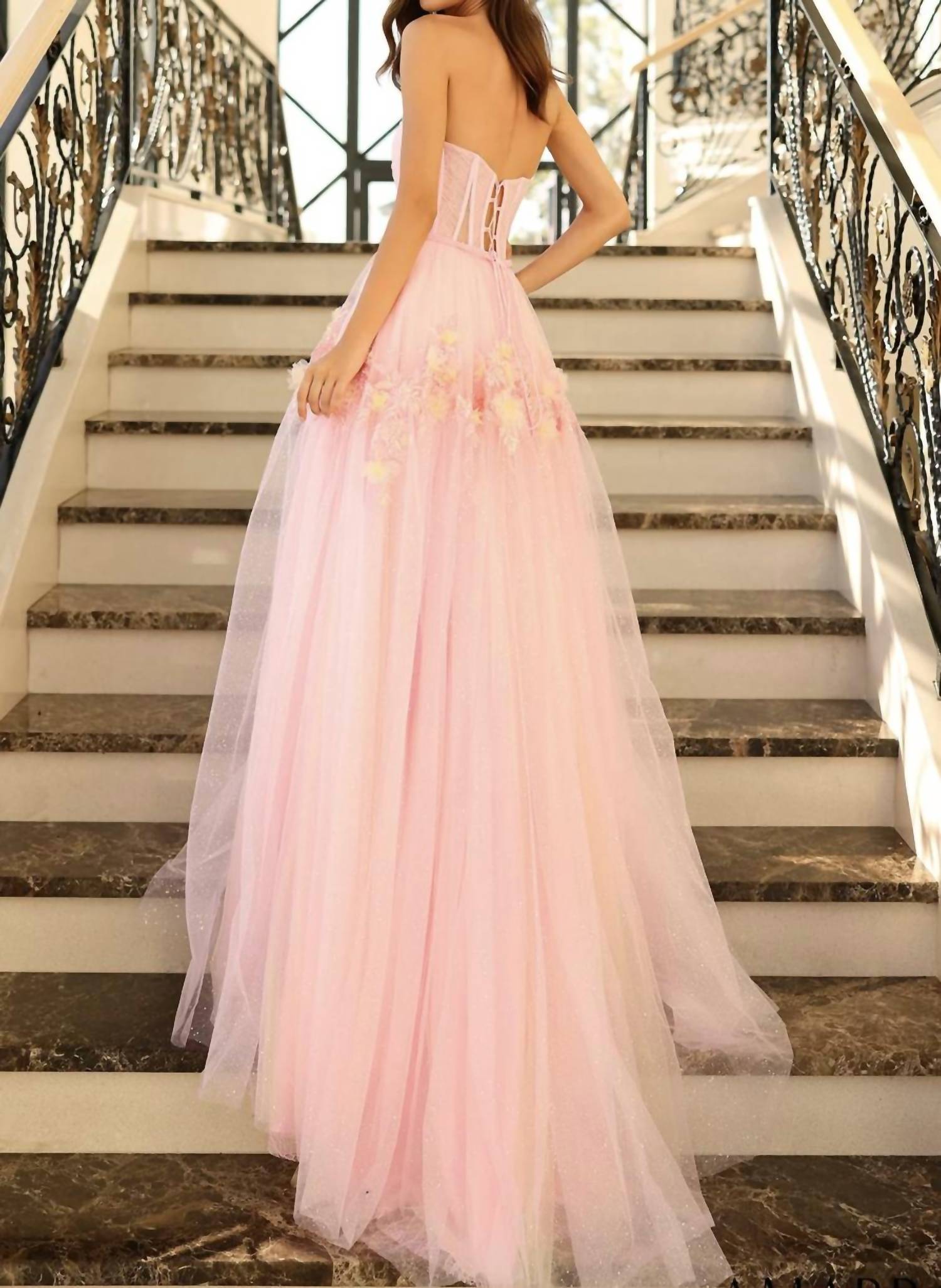Amarra - 3d Floral Corset A-line Tulle Ball Gown