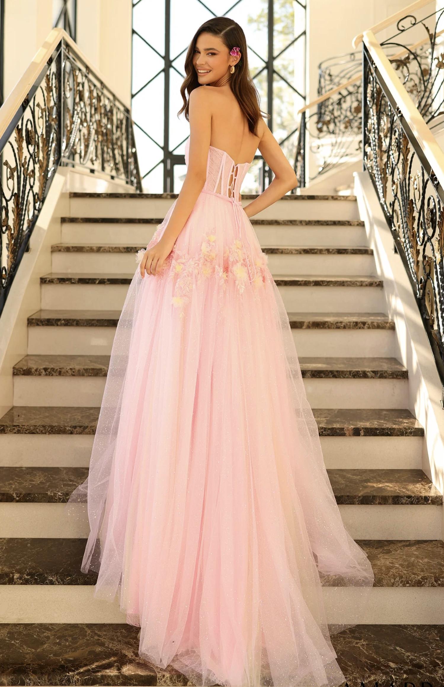 Amarra - 3d Floral Corset A-line Tulle Ball Gown