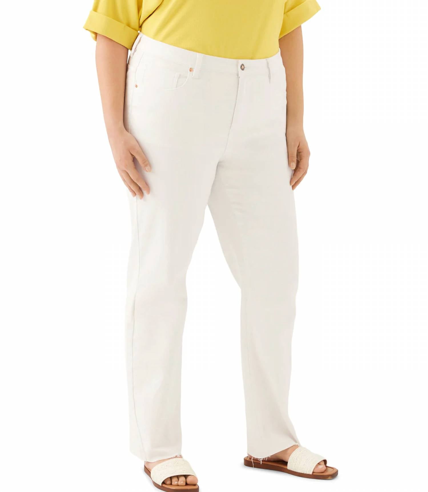 Karen Kane - Raw Hem Straight Jeans - Plus