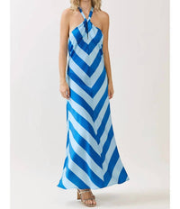 Tcec - Whimsy Tie Neck Halter Maxi Dress