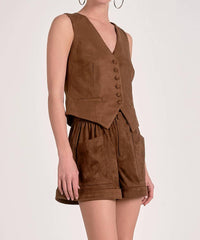Elan - Suede Sleeveless Vest