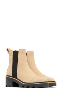 SOREL Women's Joan Now Waterproof Chelsea Boots in canoe black - women's shoe - detail view