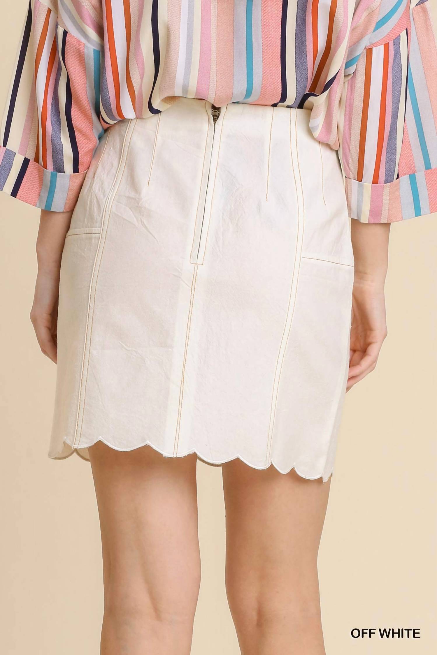 Umgee - Scallop A-line Skirt