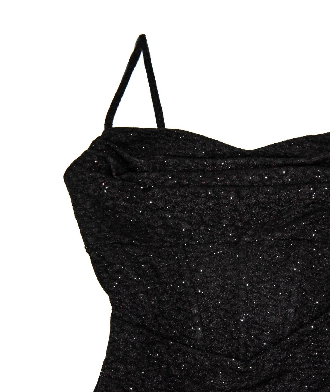 8apart Junior Women's Nichole Glitter Stretch Mini Dress in black - women's dress - alternate view