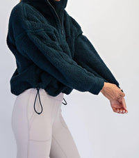 Rae Mode - Sherpa Mock Neck Quarter Zip Jacket