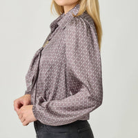 Mystree - Pacey Geo Print Scarf Blouse