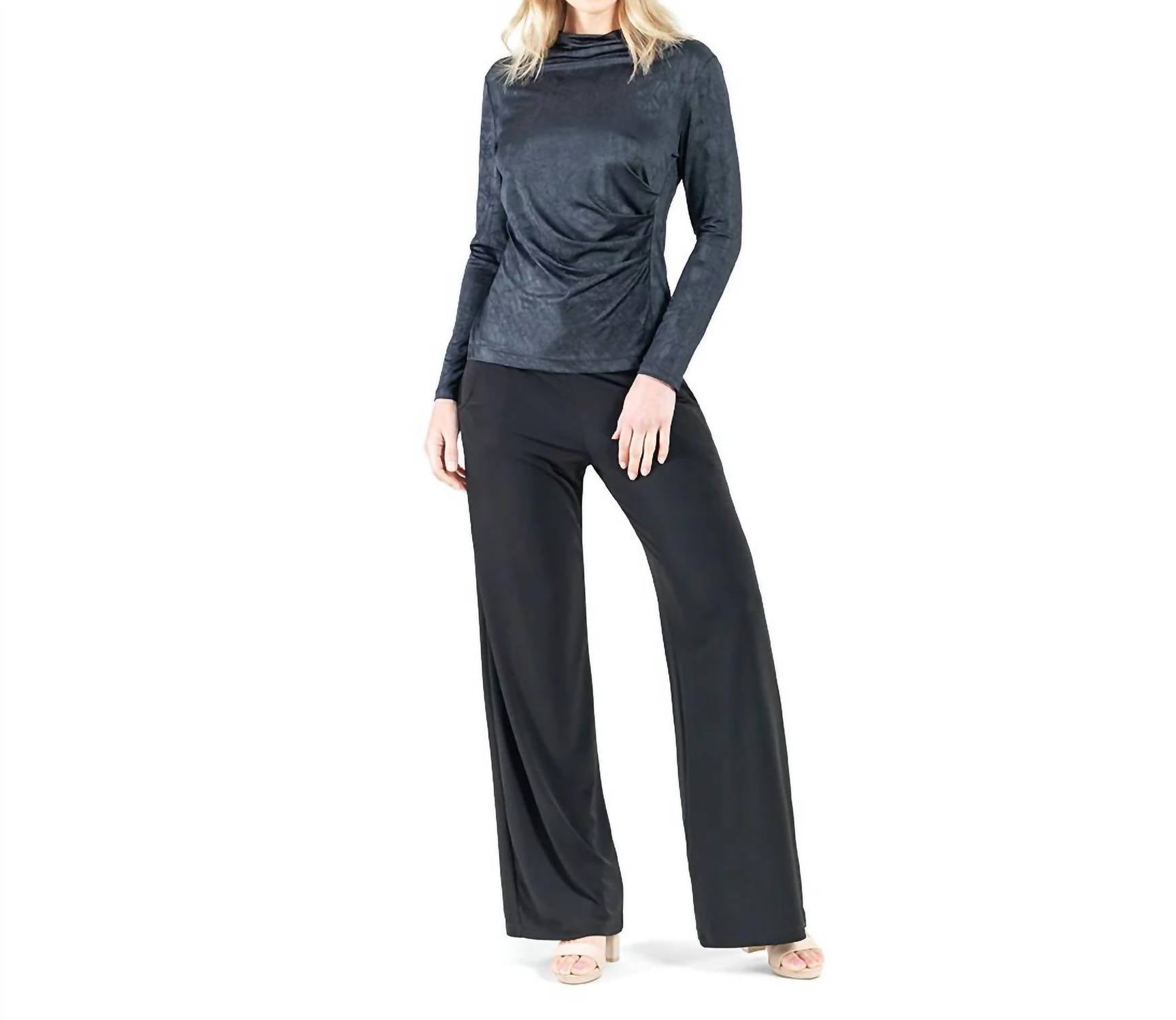 Clara Sunwoo - Draped Neck Side Ruched Top