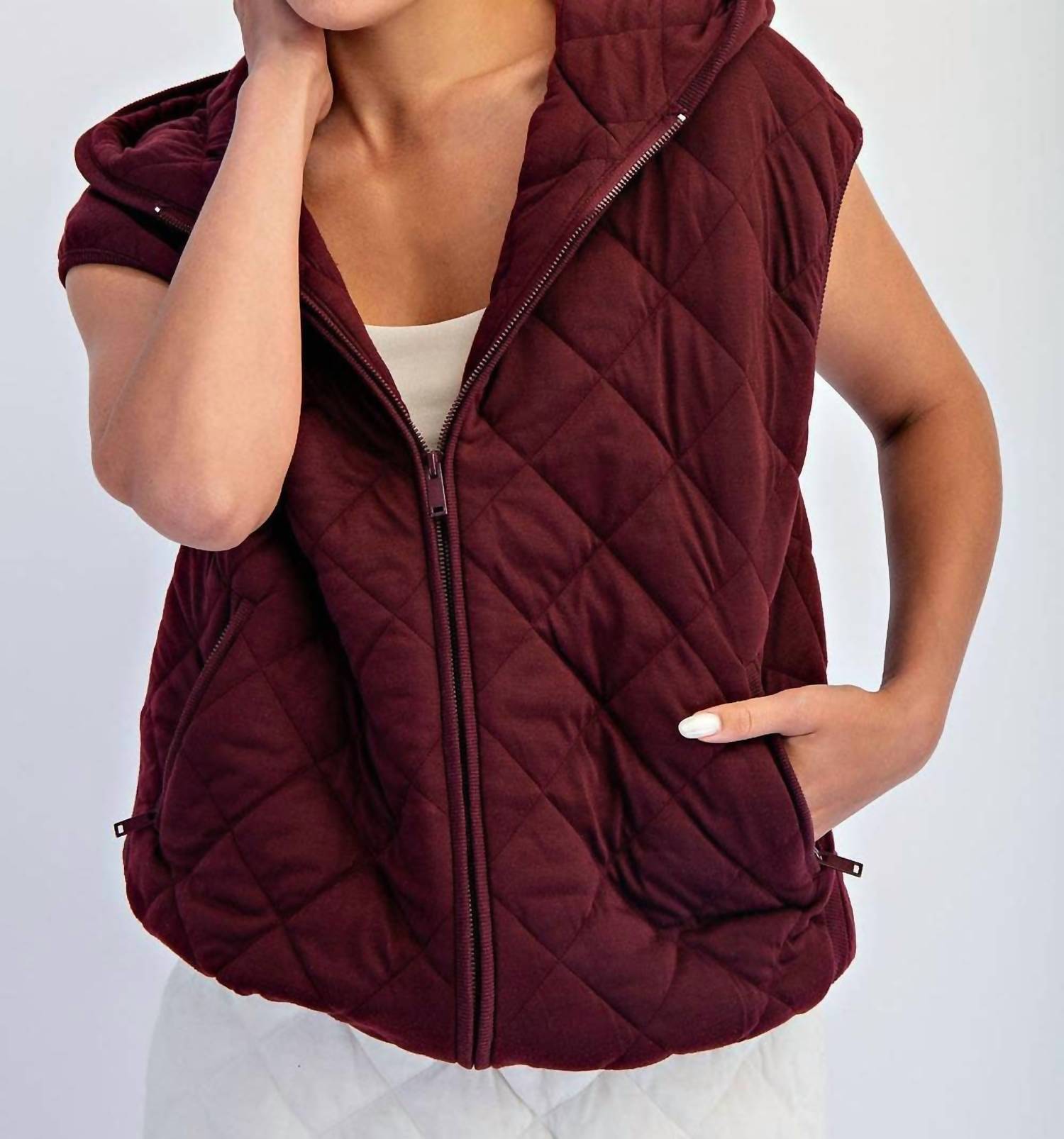 Rae Mode - Quilted Hoodie Vest