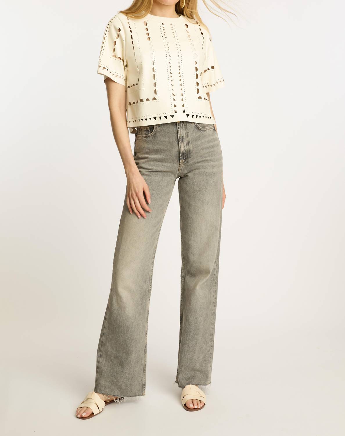 Caballero - Anisa Laser Cut Faux Leather Top