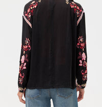 Johnny Was Women's Karol Shirt in black - women's blouse - detail view