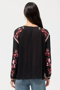 Johnny Was Women's Karol Shirt in black - women's blouse - alternate view