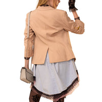 Blue B - Western Embroidery All Over Ruched Sleeve Blazer