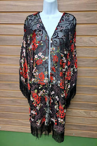 Nostalgia - Open Floral Sleeved Shawl