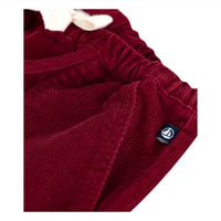 Petit Bateau Boy's Corduroy Pockets Pants in burgundy - kids' joggers - alternate view
